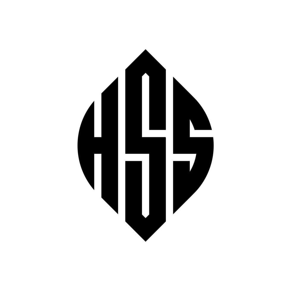 création de logo de lettre hss cercle avec forme de cercle et d'ellipse. lettres hss ellipse avec style typographique. les trois initiales forment un logo circulaire. hss cercle emblème abstrait monogramme lettre marque vecteur. vecteur