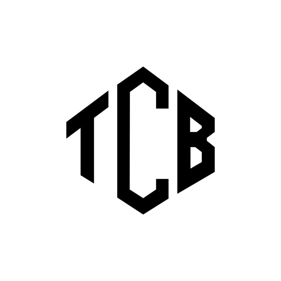 création de logo de lettre tcb avec forme de polygone. création de logo en forme de polygone et de cube tcb. modèle de logo vectoriel hexagone tcb couleurs blanches et noires. monogramme tcb, logo commercial et immobilier.