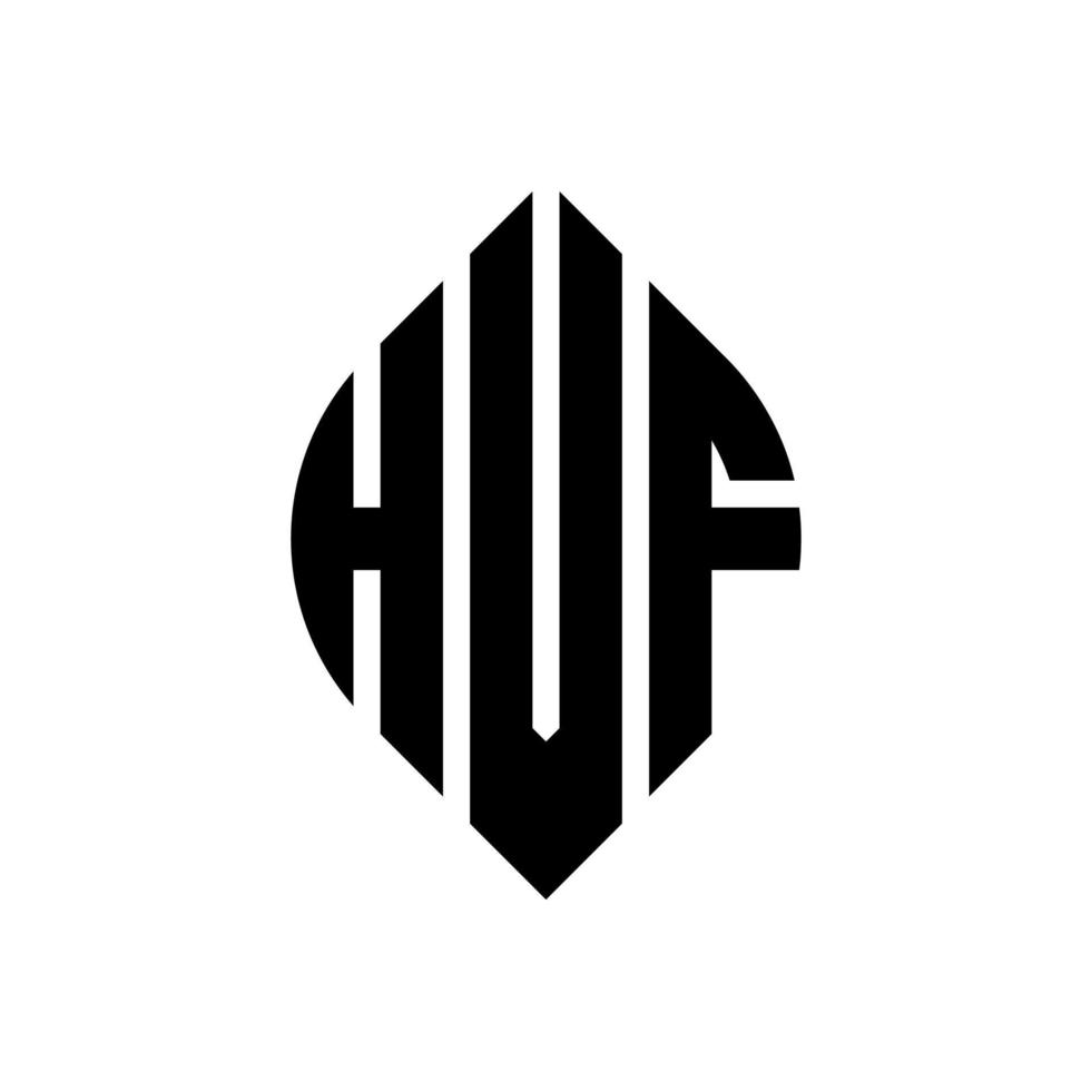 création de logo de lettre de cercle hvf avec forme de cercle et d'ellipse. lettres hvf ellipse avec style typographique. les trois initiales forment un logo circulaire. hvf cercle emblème abstrait monogramme lettre marque vecteur. vecteur