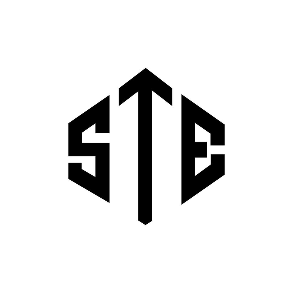 création de logo de lettre ste avec forme de polygone. création de logo en forme de polygone et de cube. modèle de logo vectoriel ste hexagone couleurs blanches et noires. monogramme ste, logo d'entreprise et immobilier.