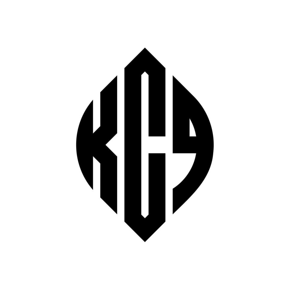 création de logo de lettre de cercle kcq avec forme de cercle et d'ellipse. lettres d'ellipse kcq avec style typographique. les trois initiales forment un logo circulaire. kcq cercle emblème abstrait monogramme lettre marque vecteur. vecteur