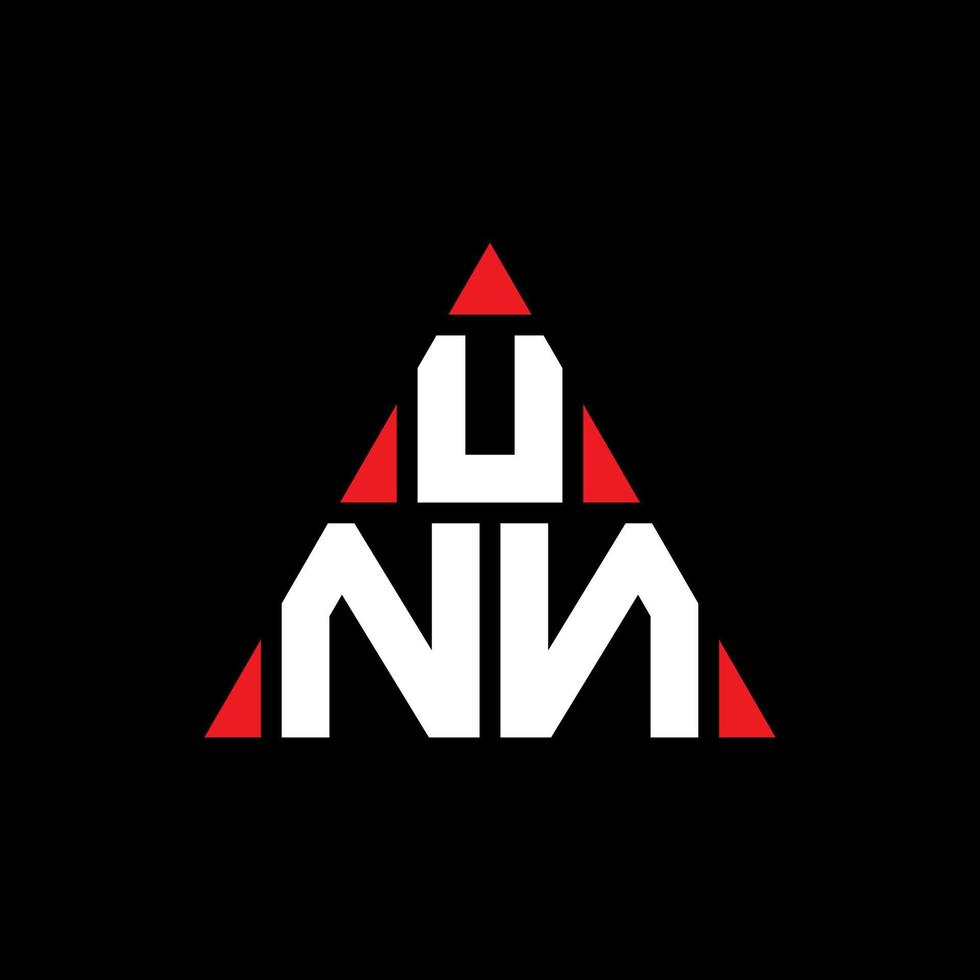 création de logo de lettre triangle unn avec forme de triangle. monogramme de conception de logo triangle unn. modèle de logo vectoriel triangle unn avec couleur rouge. unn logo triangulaire logo simple, élégant et luxueux.