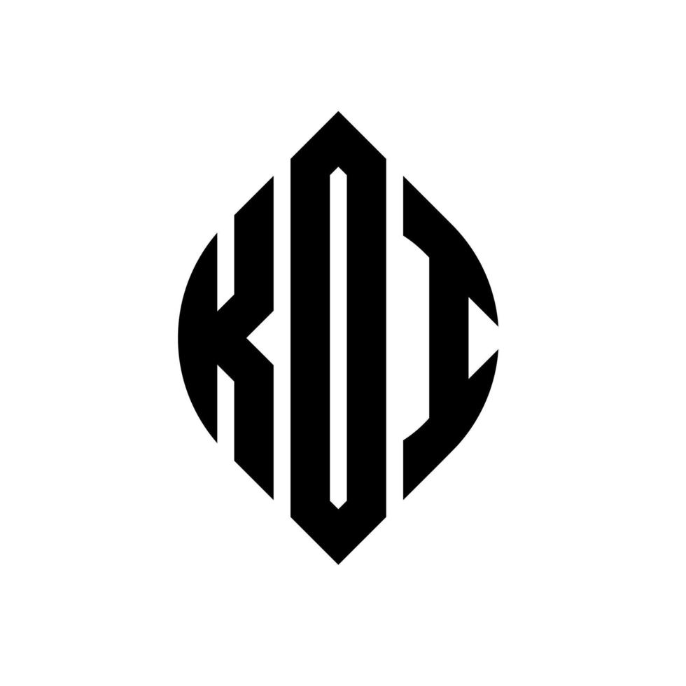 création de logo de lettre de cercle de koi avec la forme de cercle et d'ellipse. lettres koi ellipse avec style typographique. les trois initiales forment un logo circulaire. koi cercle emblème abstrait monogramme lettre marque vecteur. vecteur