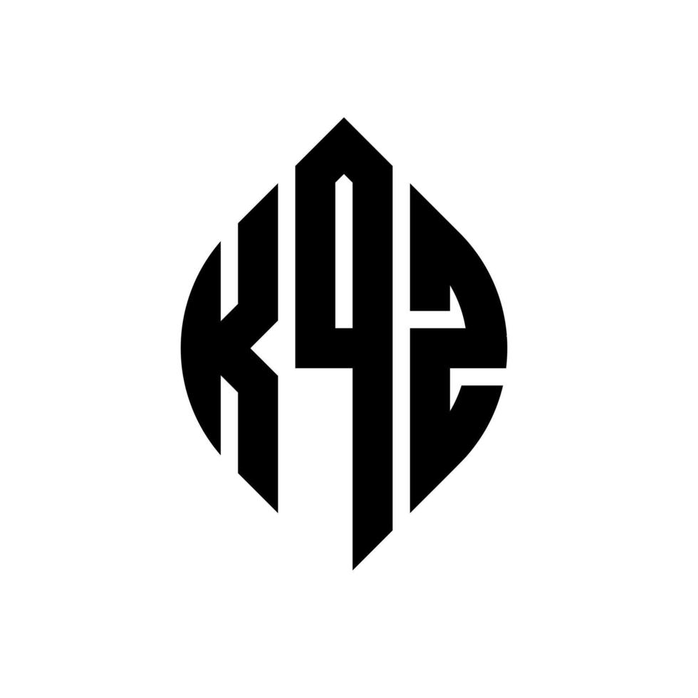 création de logo de lettre de cercle kqz avec forme de cercle et d'ellipse. lettres ellipse kqz avec style typographique. les trois initiales forment un logo circulaire. kqz cercle emblème abstrait monogramme lettre marque vecteur. vecteur