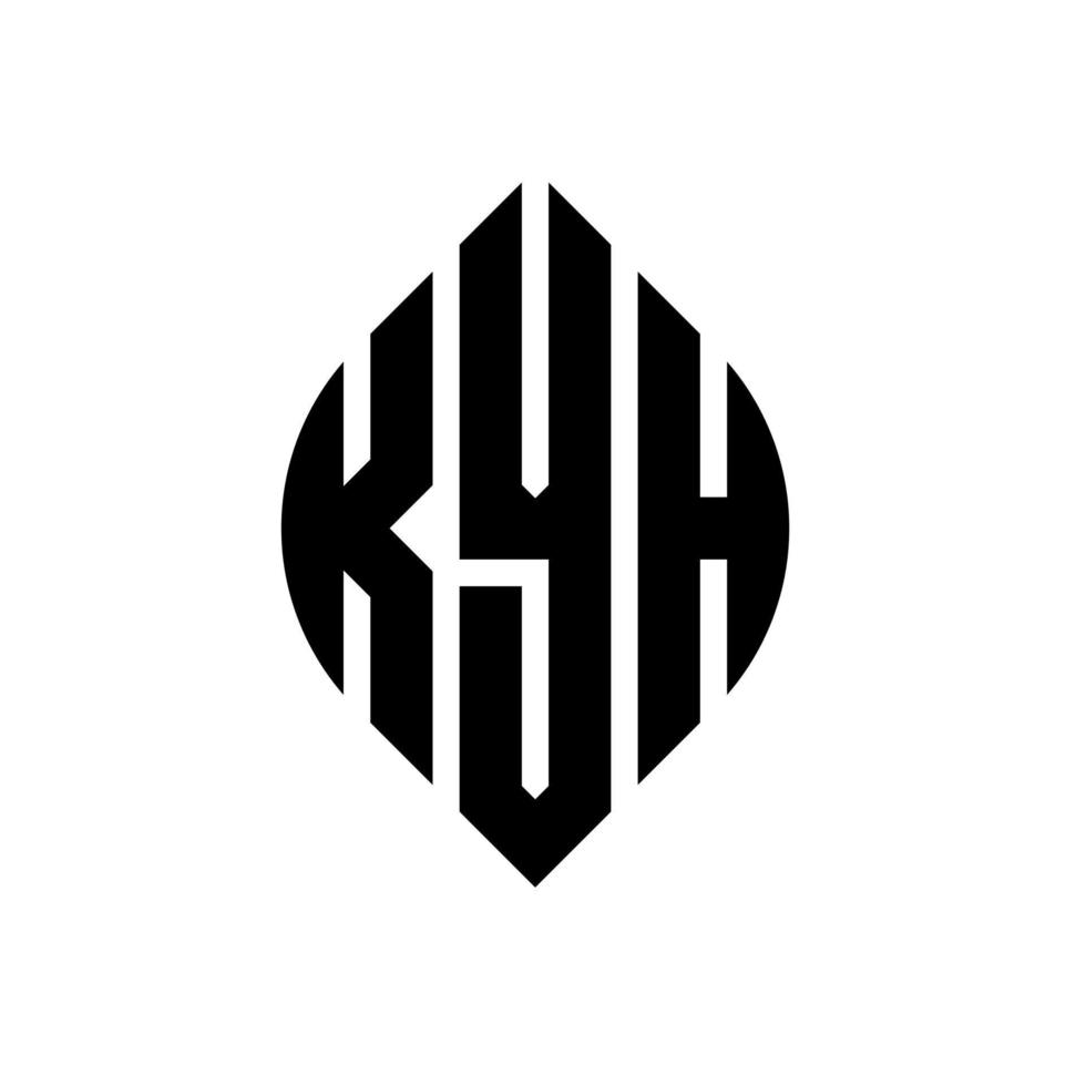 création de logo de lettre de cercle kyh avec forme de cercle et d'ellipse. lettres d'ellipse kyh avec style typographique. les trois initiales forment un logo circulaire. kyh cercle emblème abstrait monogramme lettre marque vecteur. vecteur