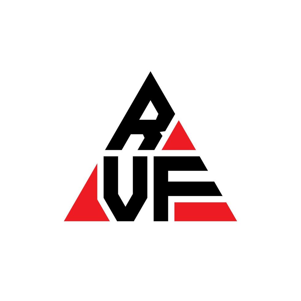 création de logo de lettre triangle rvf avec forme de triangle. monogramme de conception de logo triangle rvf. modèle de logo vectoriel triangle rvf avec couleur rouge. logo triangulaire rvf logo simple, élégant et luxueux.