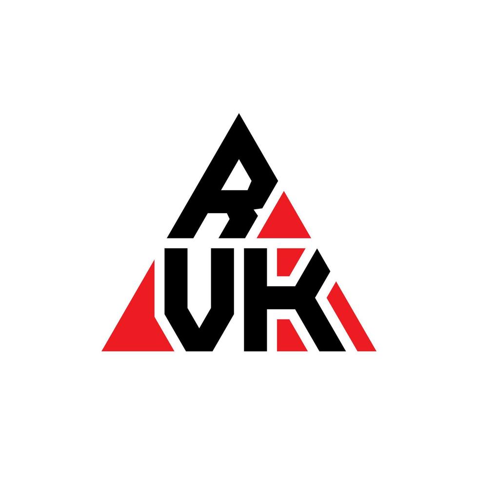 création de logo de lettre triangle rvk avec forme de triangle. monogramme de conception de logo triangle rvk. modèle de logo vectoriel triangle rvk avec couleur rouge. logo triangulaire rvk logo simple, élégant et luxueux.