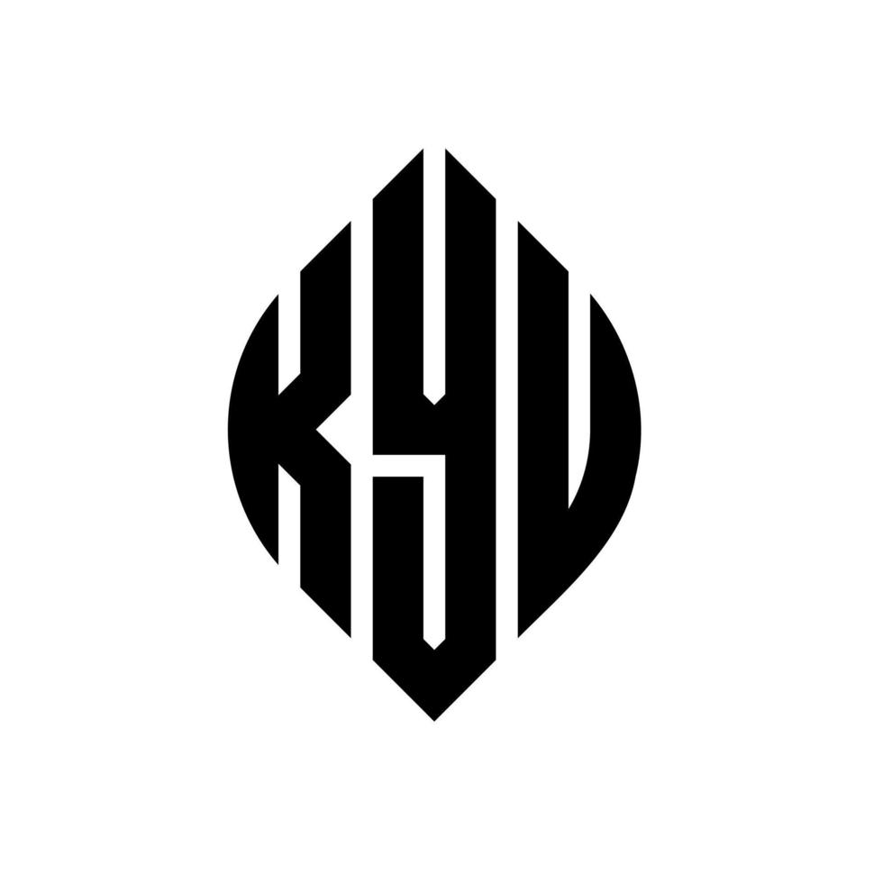 création de logo de lettre de cercle kyu avec forme de cercle et d'ellipse. lettres d'ellipse kyu avec style typographique. les trois initiales forment un logo circulaire. kyu cercle emblème abstrait monogramme lettre marque vecteur. vecteur
