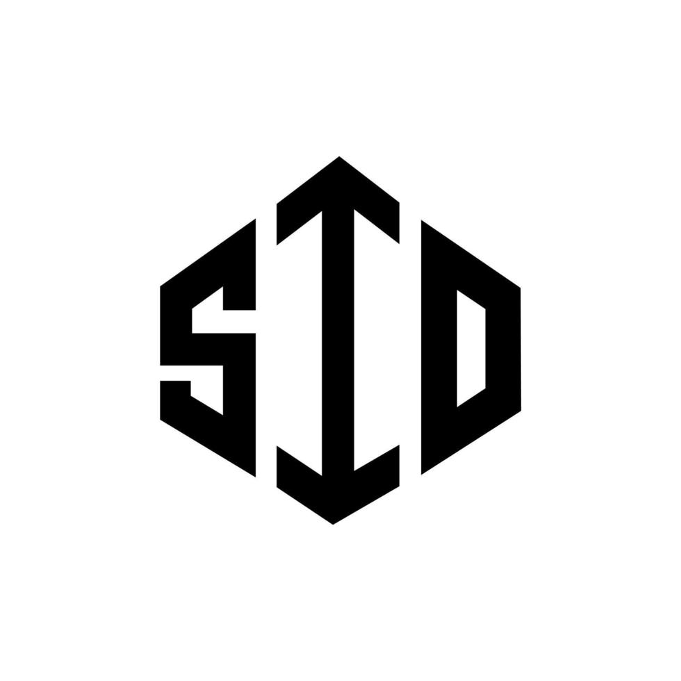 création de logo de lettre sio avec forme de polygone. création de logo en forme de polygone et de cube sio. modèle de logo vectoriel hexagone sio couleurs blanches et noires. monogramme sio, logo d'entreprise et immobilier.