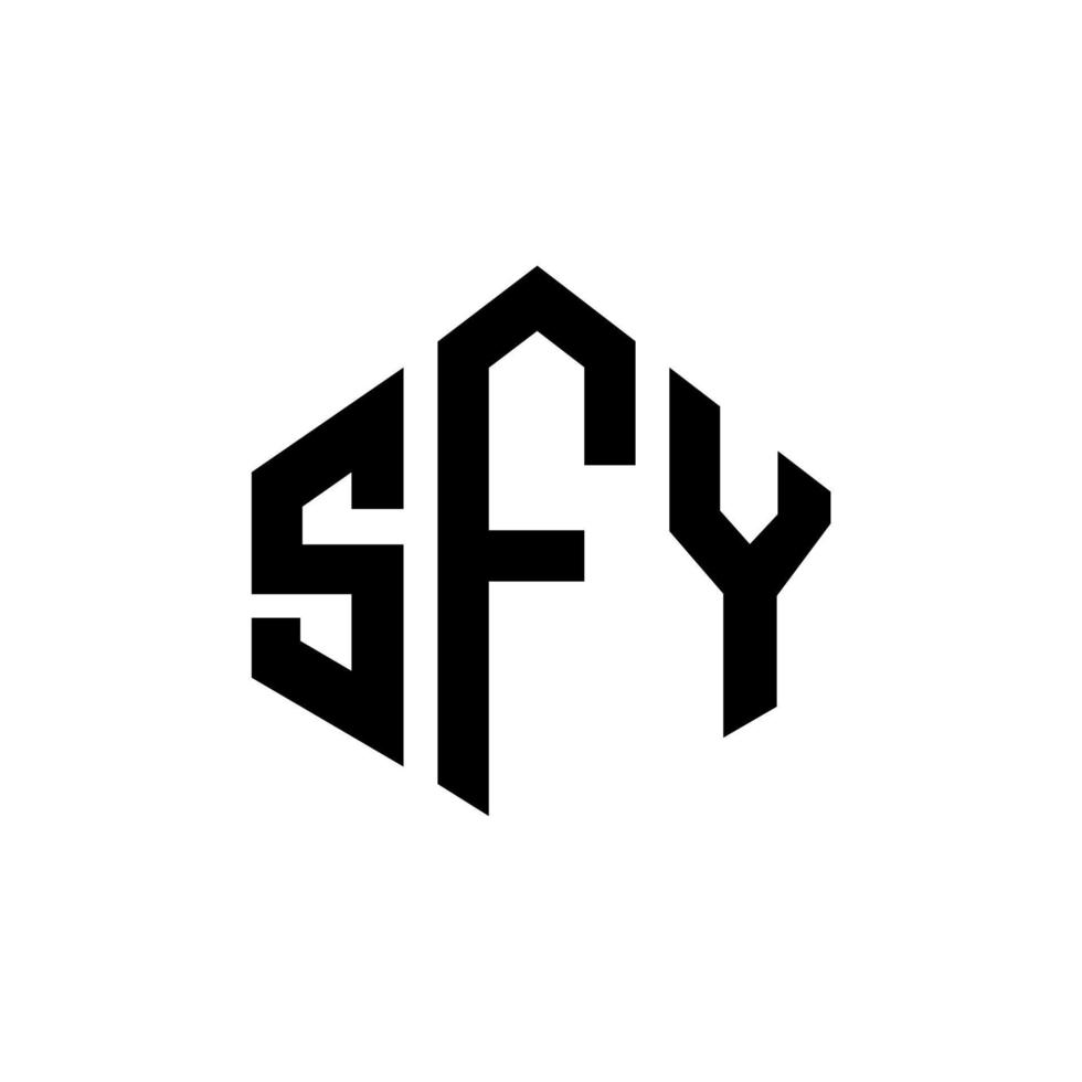 création de logo de lettre sfy avec forme de polygone. création de logo en forme de polygone et de cube sfy. modèle de logo vectoriel hexagone sfy couleurs blanches et noires. monogramme sfy, logo d'entreprise et immobilier.