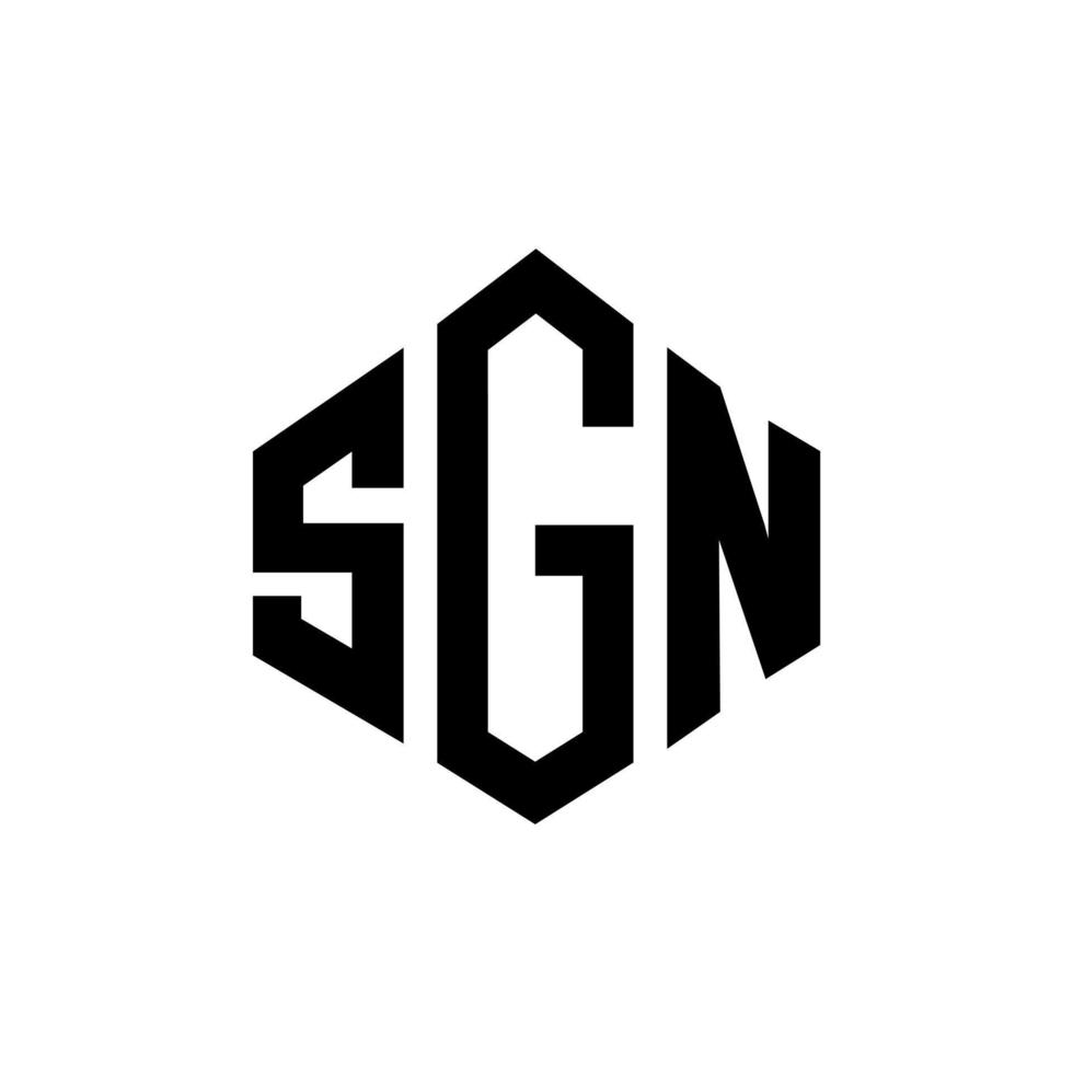 création de logo de lettre sgn avec forme de polygone. création de logo en forme de polygone et de cube sgn. modèle de logo vectoriel hexagone sgn couleurs blanches et noires. monogramme sgn, logo d'entreprise et immobilier.