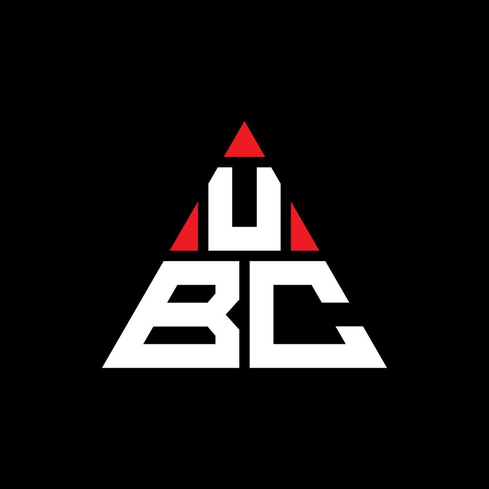 création de logo de lettre triangle ubc avec forme de triangle. monogramme de conception de logo triangle ubc. modèle de logo vectoriel triangle ubc avec couleur rouge. logo triangulaire ubc logo simple, élégant et luxueux.