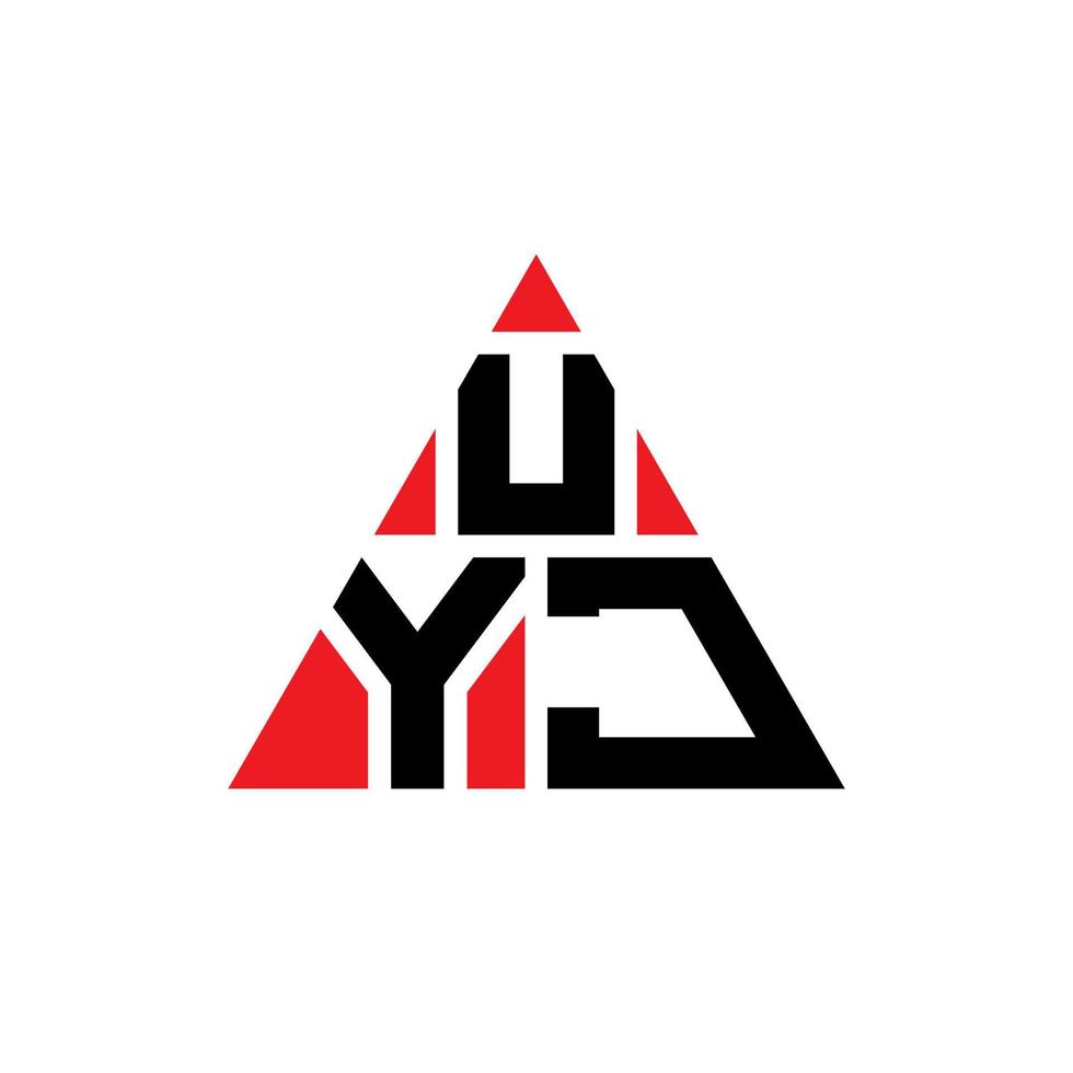 création de logo de lettre triangle uyj avec forme de triangle. monogramme de conception de logo triangle uyj. modèle de logo vectoriel triangle uyj avec couleur rouge. logo triangulaire uyj logo simple, élégant et luxueux.