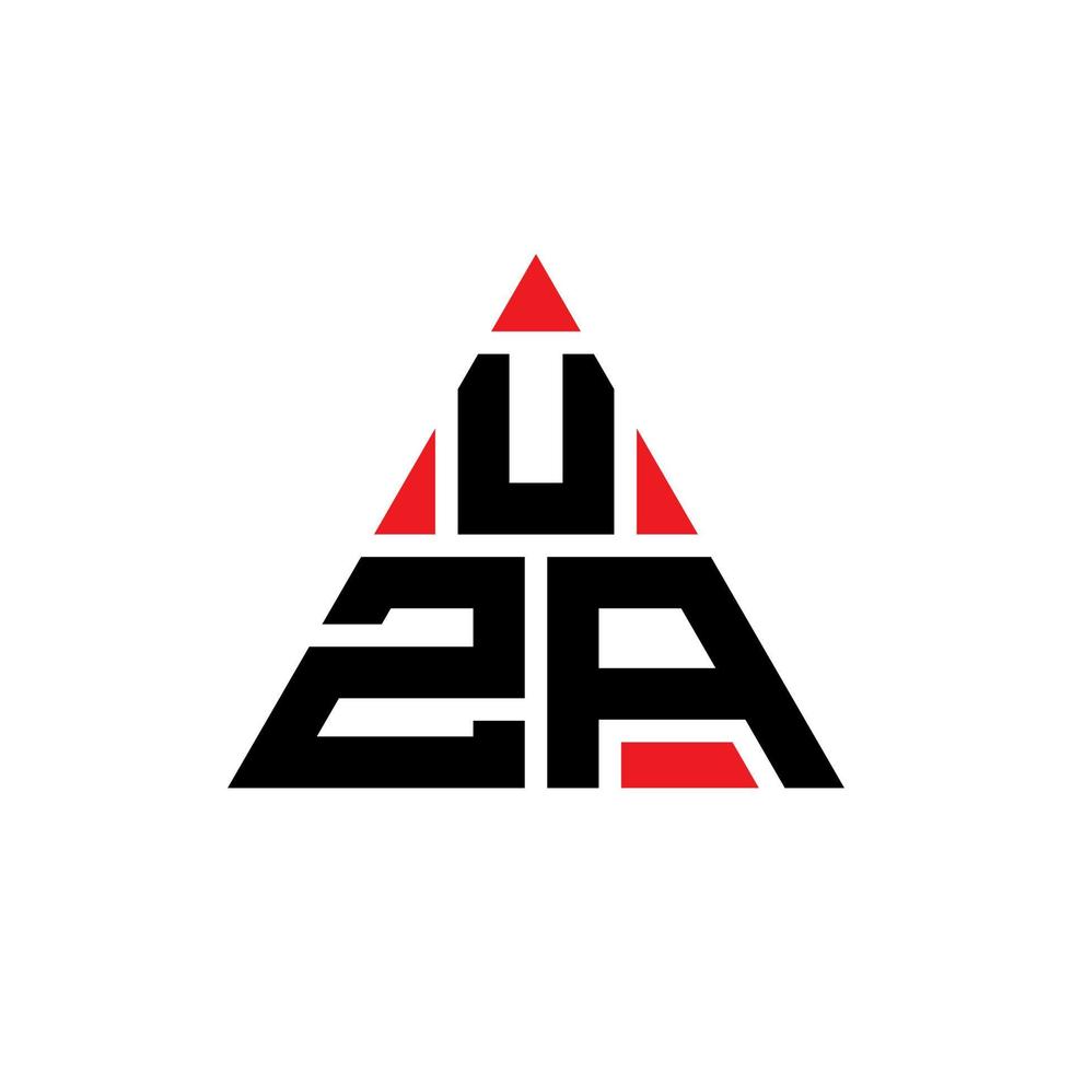 création de logo de lettre triangle uza avec forme de triangle. monogramme de conception de logo triangle uza. modèle de logo vectoriel triangle uza avec couleur rouge. logo triangulaire uza logo simple, élégant et luxueux.