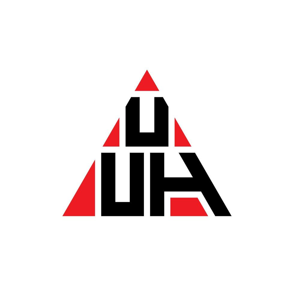 création de logo de lettre triangle uuh avec forme de triangle. uuh monogramme de conception de logo triangle. uuh modèle de logo vectoriel triangle avec couleur rouge. uuh logo triangulaire logo simple, élégant et luxueux.