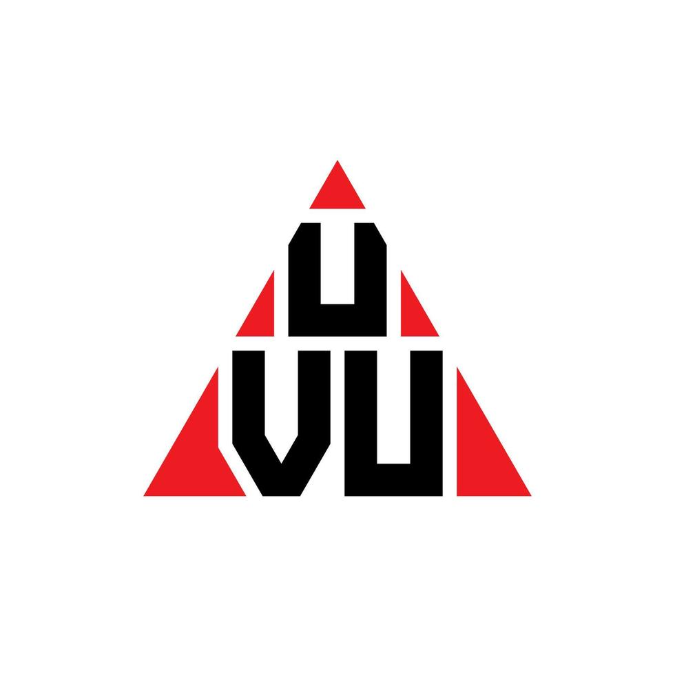 création de logo de lettre triangle uvu avec forme de triangle. monogramme de conception de logo triangle uvu. modèle de logo vectoriel triangle uvu avec couleur rouge. logo triangulaire uvu logo simple, élégant et luxueux.