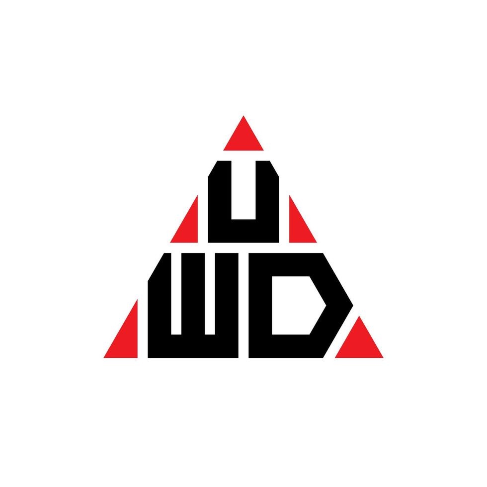 création de logo de lettre triangle uwd avec forme de triangle. monogramme de conception de logo triangle uwd. modèle de logo vectoriel triangle uwd avec couleur rouge. logo triangulaire uwd logo simple, élégant et luxueux.