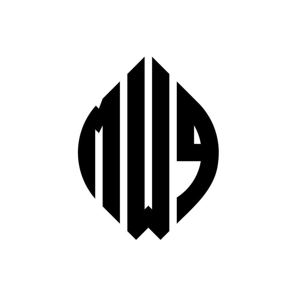 création de logo de lettre de cercle mwq avec forme de cercle et d'ellipse. lettres d'ellipse mwq avec style typographique. les trois initiales forment un logo circulaire. mwq cercle emblème abstrait monogramme lettre marque vecteur. vecteur
