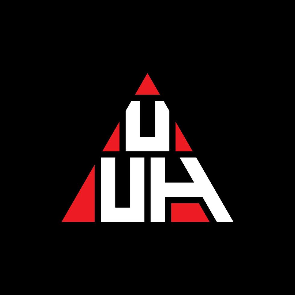 création de logo de lettre triangle uuh avec forme de triangle. uuh monogramme de conception de logo triangle. uuh modèle de logo vectoriel triangle avec couleur rouge. uuh logo triangulaire logo simple, élégant et luxueux.