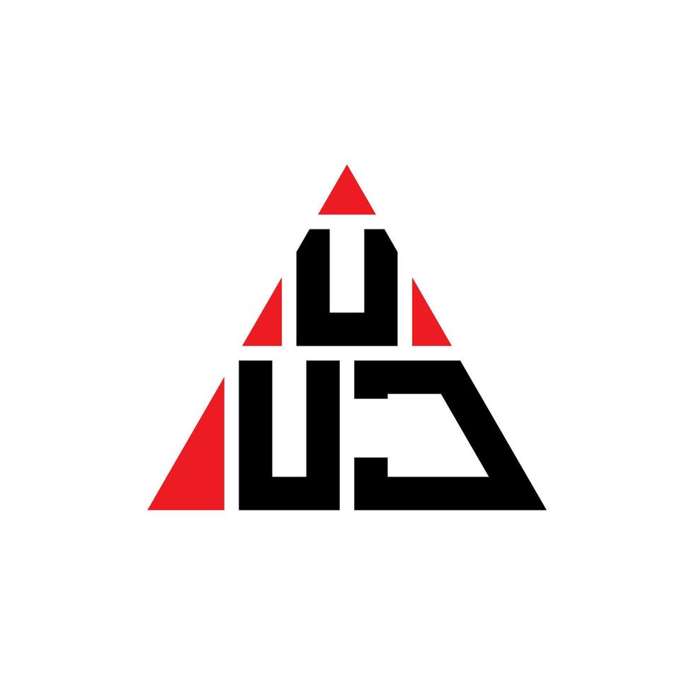 création de logo de lettre triangle uuj avec forme de triangle. monogramme de conception de logo triangle uuj. modèle de logo vectoriel triangle uuj avec couleur rouge. uuj logo triangulaire logo simple, élégant et luxueux.