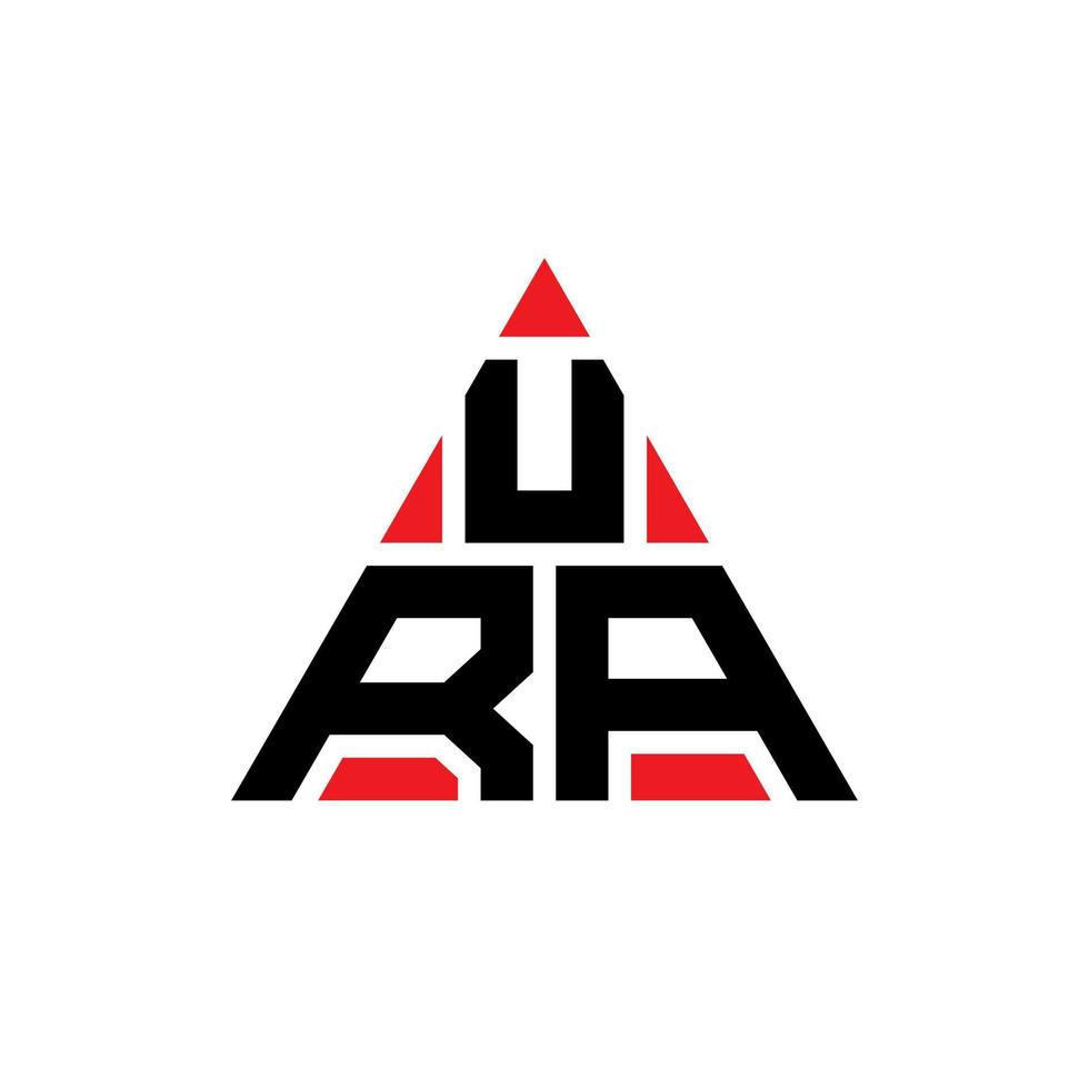 conception de logo de lettre de triangle d'ura avec la forme de triangle. monogramme de conception de logo triangle ura. modèle de logo vectoriel triangle ura avec couleur rouge. logo triangulaire ura logo simple, élégant et luxueux.
