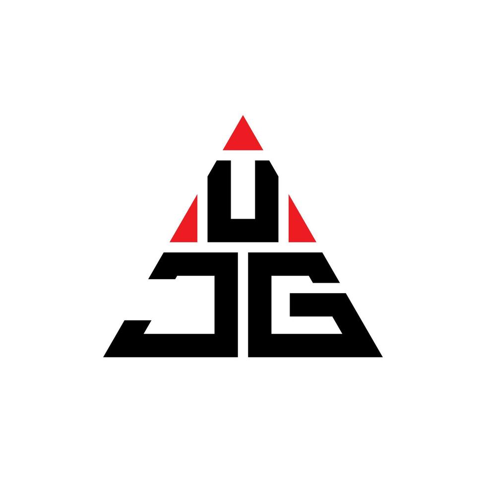 création de logo de lettre triangle ujg avec forme de triangle. monogramme de conception de logo triangle ujg. modèle de logo vectoriel triangle ujg avec couleur rouge. logo triangulaire ujg logo simple, élégant et luxueux.