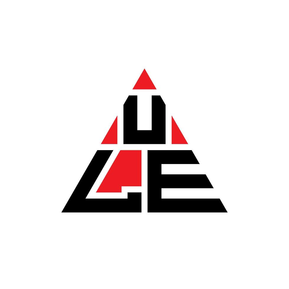 création de logo de lettre triangle ule avec forme de triangle. monogramme de conception de logo triangle ule. modèle de logo vectoriel triangle ule avec couleur rouge. ule logo triangulaire logo simple, élégant et luxueux.