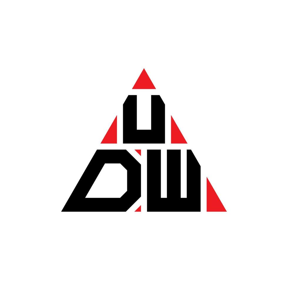 création de logo de lettre triangle udw avec forme de triangle. monogramme de conception de logo triangle udw. modèle de logo vectoriel triangle udw avec couleur rouge. logo triangulaire udw logo simple, élégant et luxueux.