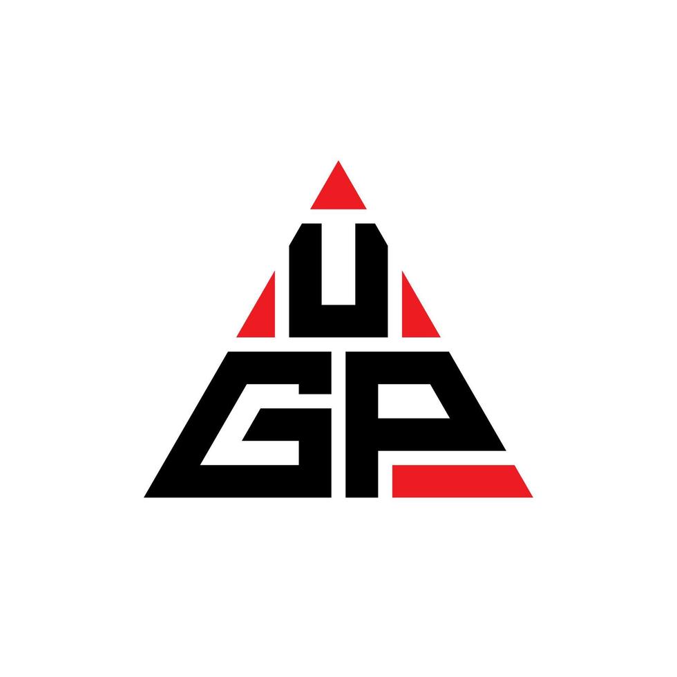 création de logo de lettre triangle ugp avec forme de triangle. monogramme de conception de logo triangle ugp. modèle de logo vectoriel triangle ugp avec couleur rouge. logo triangulaire ugp logo simple, élégant et luxueux.