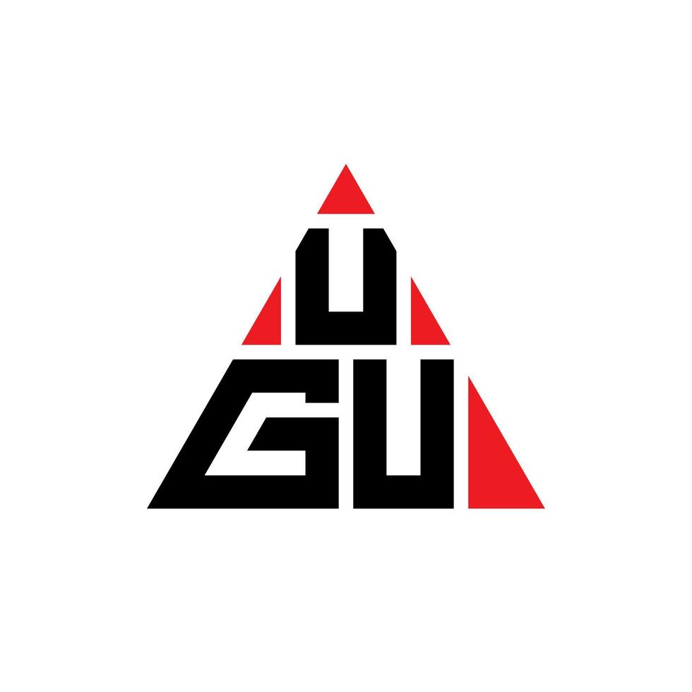 création de logo de lettre triangle ugu avec forme de triangle. monogramme de conception de logo triangle ugu. modèle de logo vectoriel triangle ugu avec couleur rouge. logo triangulaire ugu logo simple, élégant et luxueux.