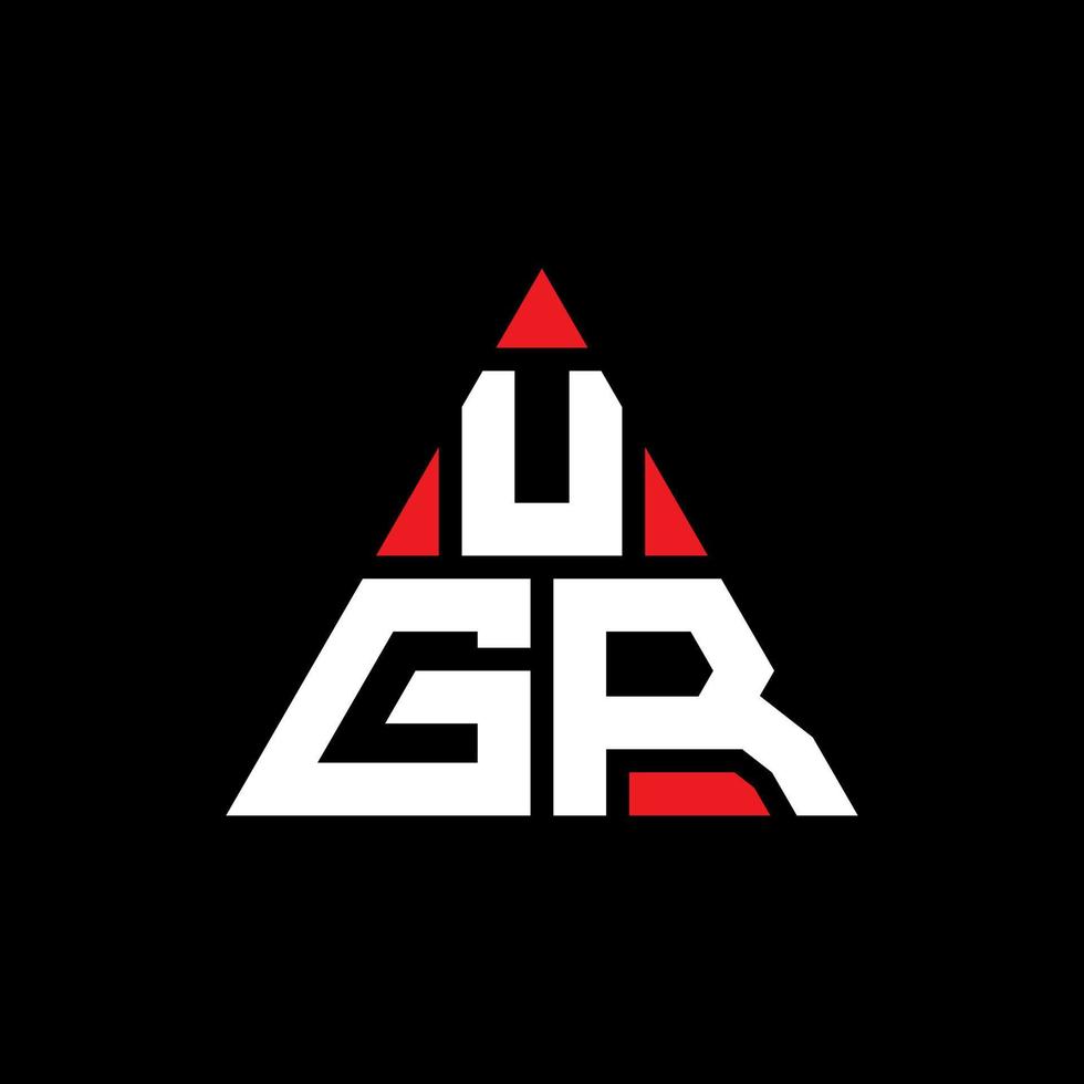 création de logo de lettre triangle ugr avec forme de triangle. monogramme de conception de logo triangle ugr. modèle de logo vectoriel triangle ugr avec couleur rouge. logo triangulaire ugr logo simple, élégant et luxueux.