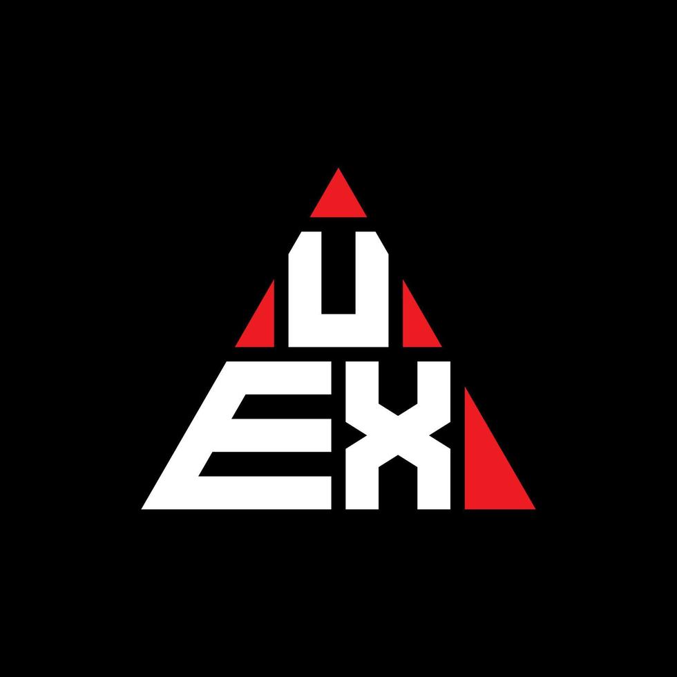 création de logo de lettre triangle uex avec forme de triangle. monogramme de conception de logo triangle uex. modèle de logo vectoriel triangle uex avec couleur rouge. logo triangulaire uex logo simple, élégant et luxueux.