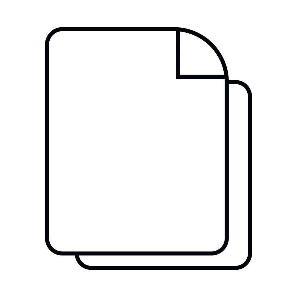 contour d'icône de document et vecteur linéaire