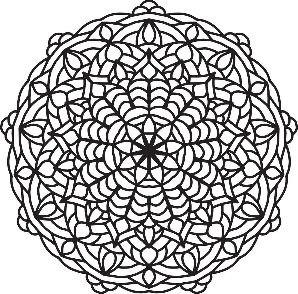 motif de mandala de fleurs. ornement de cercle décoratif dans un style oriental ethnique. vecteur