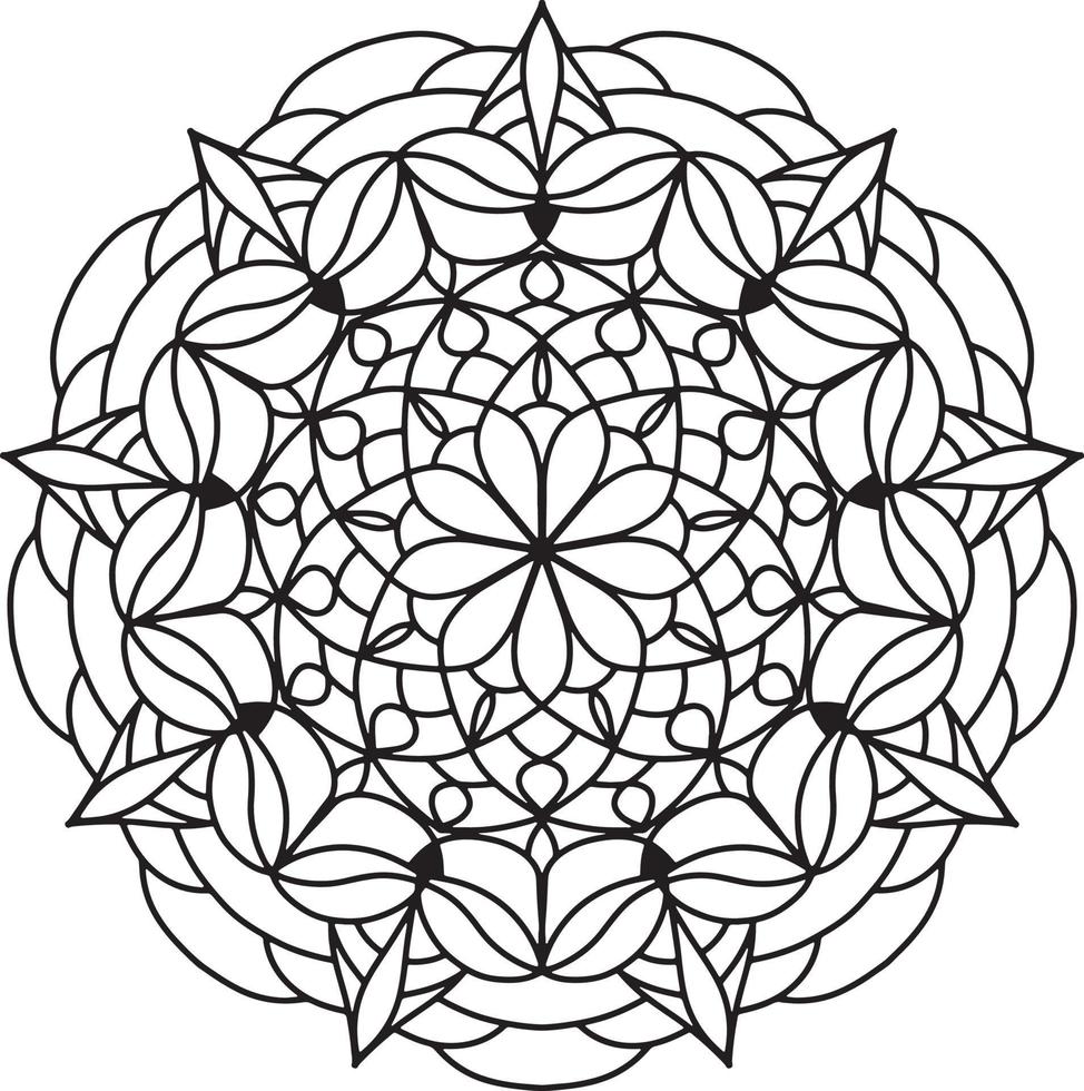 motif de mandala de fleurs. ornement de cercle décoratif dans un style oriental ethnique. vecteur