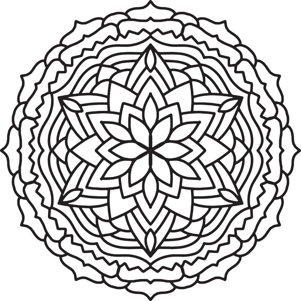 motif de mandala de fleurs. ornement de cercle décoratif dans un style oriental ethnique. vecteur