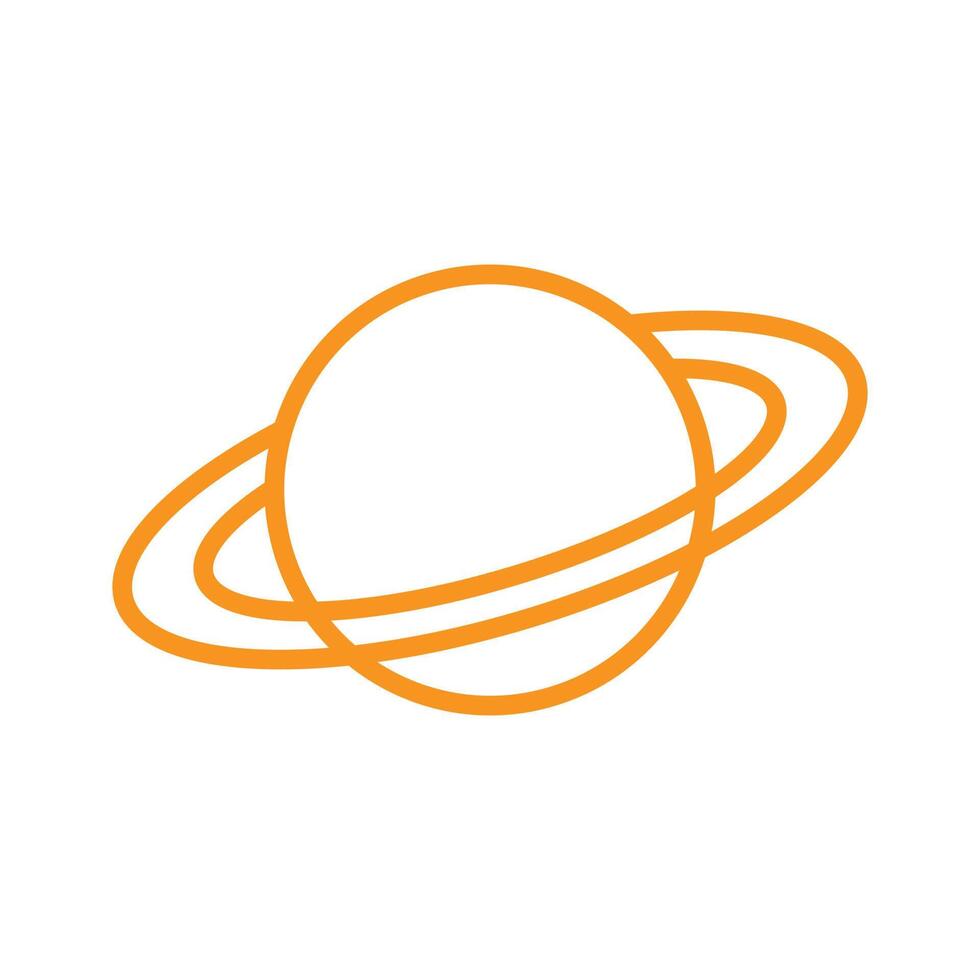 eps10 vecteur orange planète saturne icône d'art en ligne ou logo dans un style moderne simple et branché isolé sur fond blanc