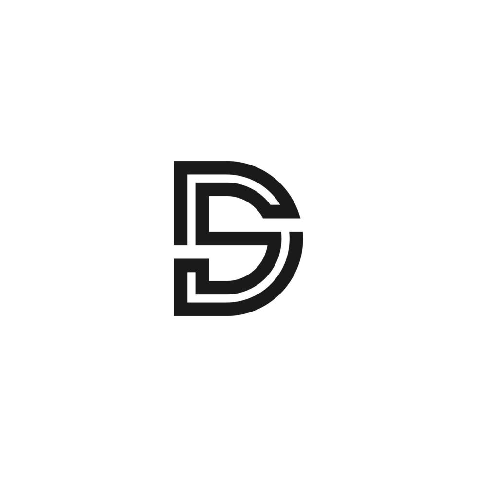 lettre initiale ds sd modèle de vecteur de conception de logo monogramme