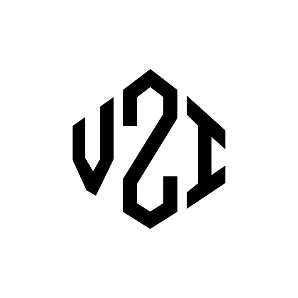 création de logo de lettre vzi avec forme de polygone. création de logo en forme de polygone et de cube vzi. modèle de logo vectoriel vzi hexagone couleurs blanches et noires. monogramme vzi, logo d'entreprise et immobilier.