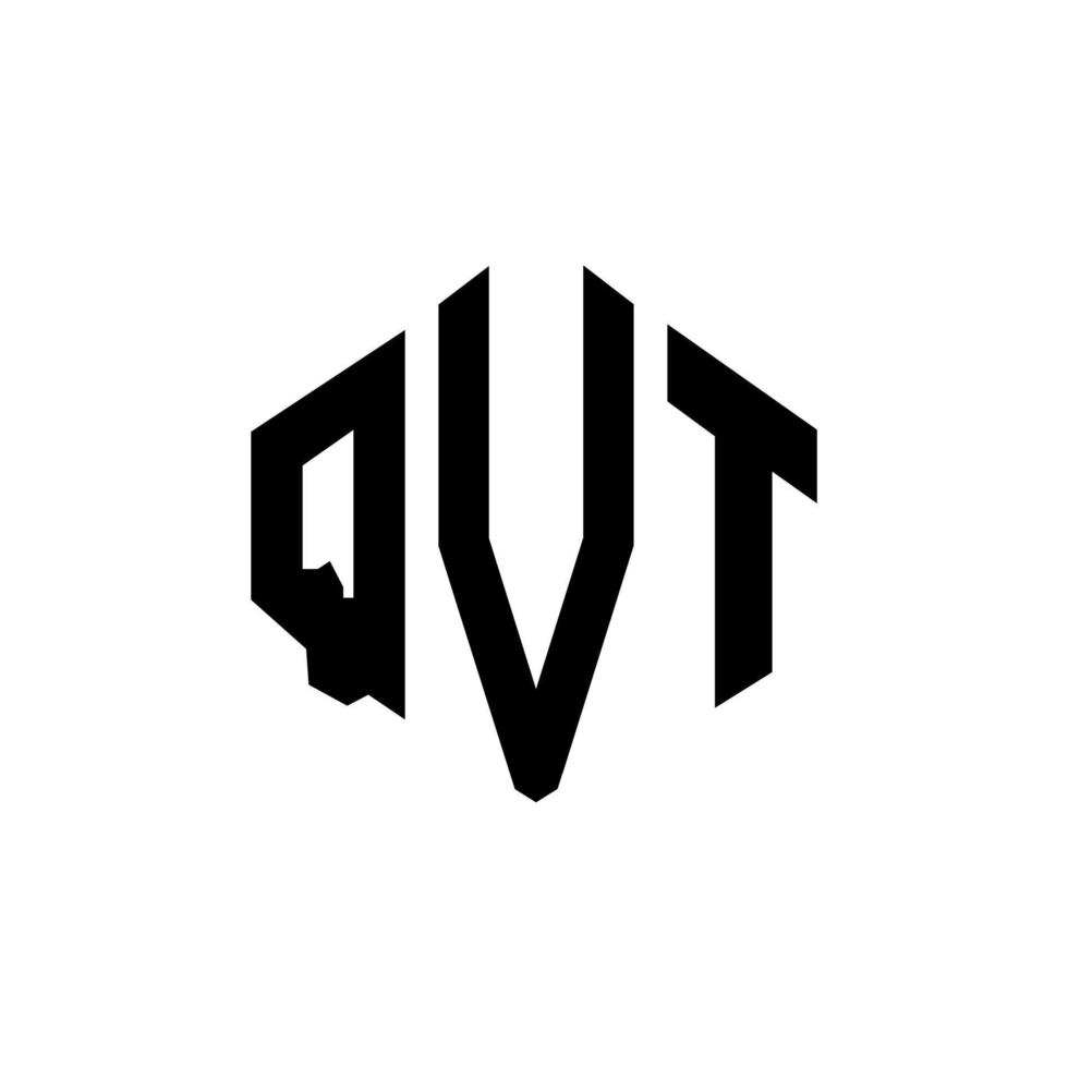 création de logo de lettre qvt avec forme de polygone. création de logo en forme de polygone et de cube qvt. modèle de logo vectoriel qvt hexagone couleurs blanches et noires. monogramme qvt, logo d'entreprise et immobilier.