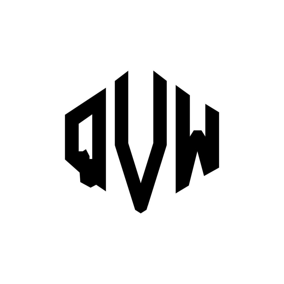 création de logo de lettre qvw avec forme de polygone. création de logo en forme de polygone et de cube qvw. modèle de logo vectoriel qvw hexagone couleurs blanches et noires. monogramme qvw, logo d'entreprise et immobilier.