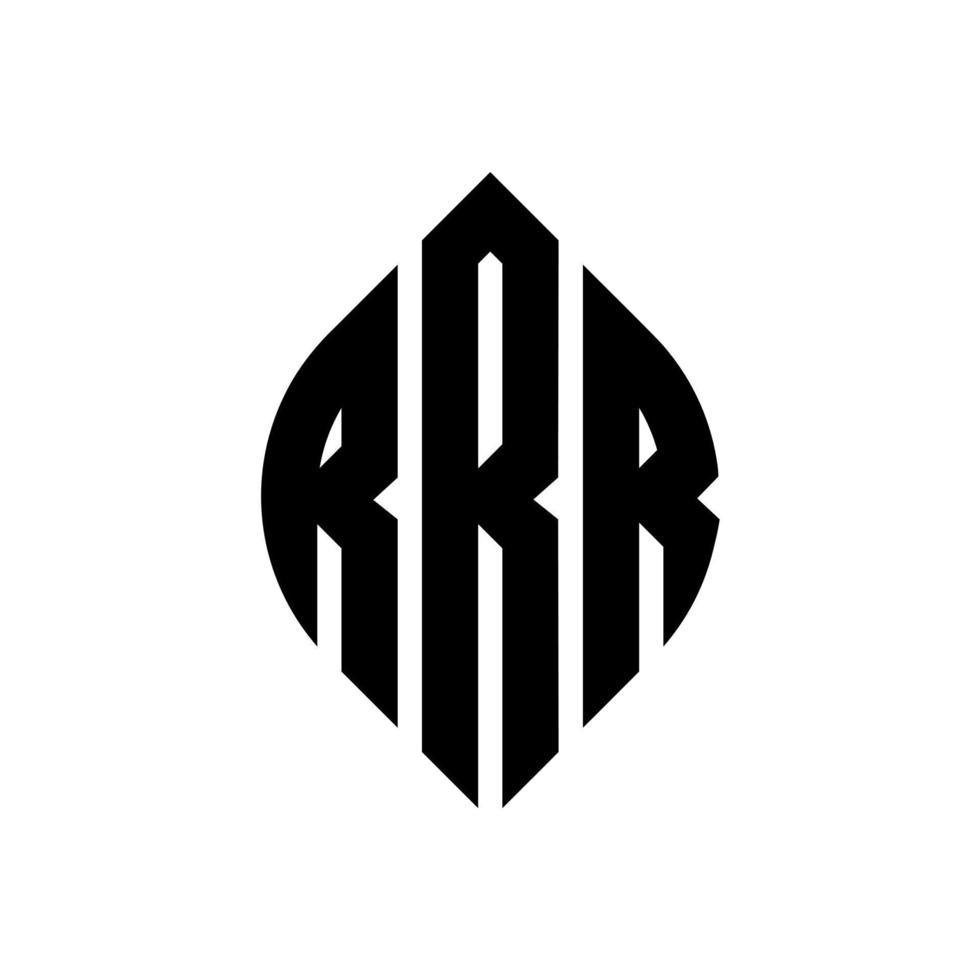 création de logo de lettre de cercle rrr avec forme de cercle et d'ellipse. lettres ellipse rrr avec style typographique. les trois initiales forment un logo circulaire. rrr cercle emblème abstrait monogramme lettre marque vecteur. vecteur