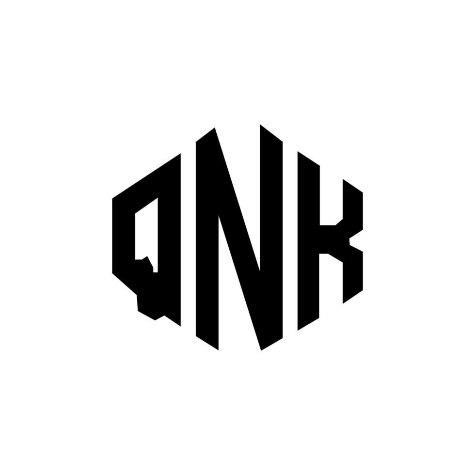 création de logo de lettre qnk avec forme de polygone. création de logo en forme de polygone et de cube qnk. modèle de logo vectoriel qnk hexagone couleurs blanches et noires. monogramme qnk, logo d'entreprise et immobilier.