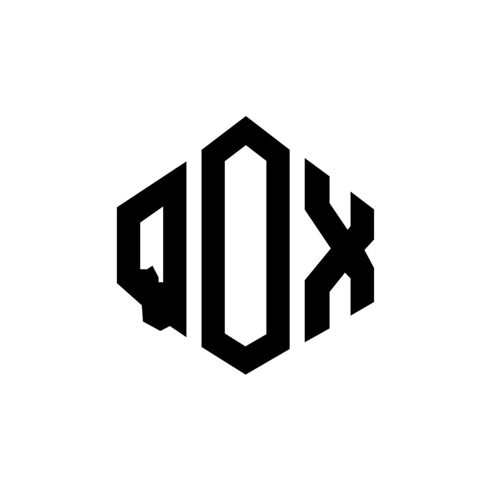 création de logo de lettre qox avec forme de polygone. création de logo en forme de polygone et de cube qox. modèle de logo vectoriel qox hexagone couleurs blanches et noires. monogramme qox, logo d'entreprise et immobilier.