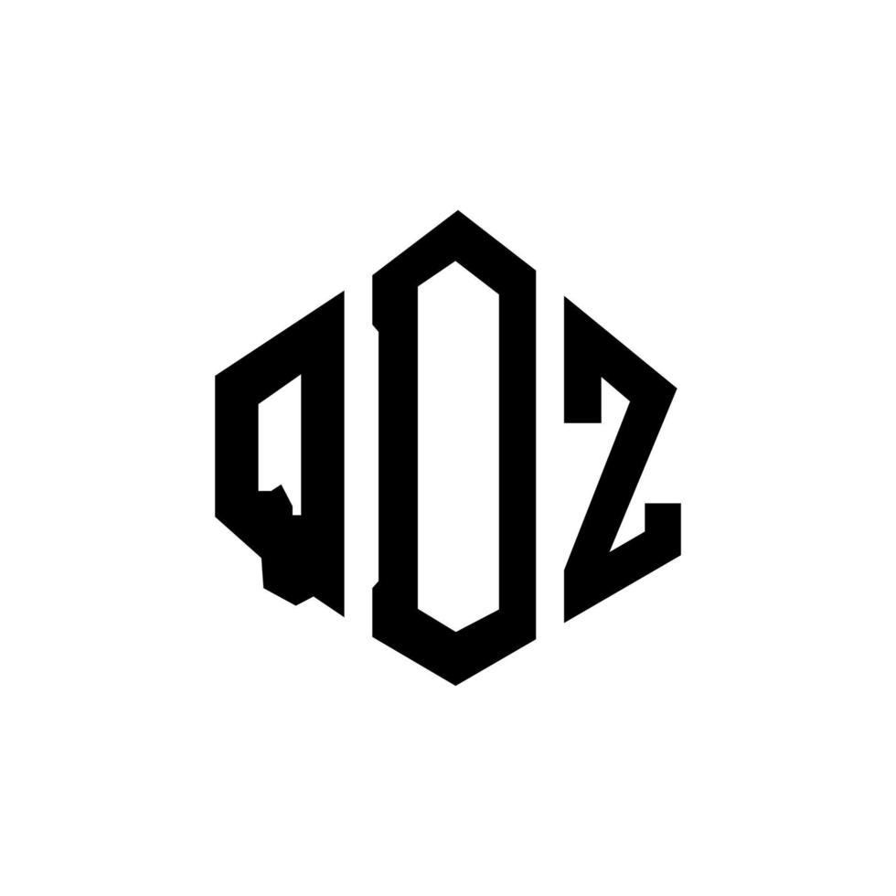 création de logo de lettre qdz avec forme de polygone. création de logo en forme de polygone et de cube qdz. modèle de logo vectoriel qdz hexagone couleurs blanches et noires. monogramme qdz, logo d'entreprise et immobilier.