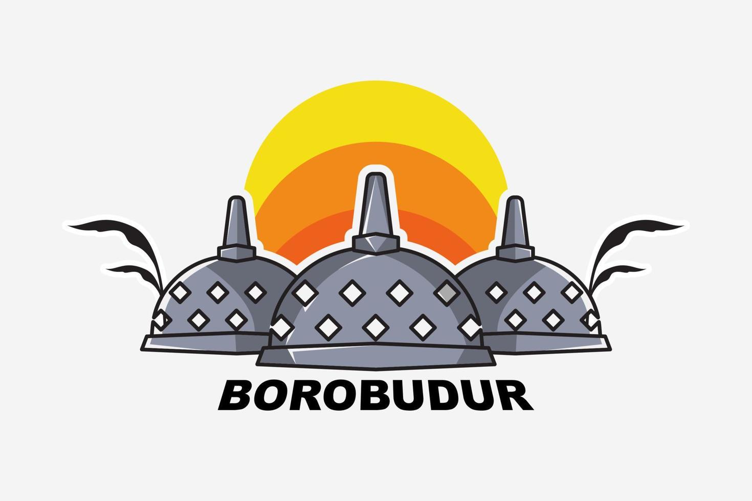 logo du temple de borobudur vecteur