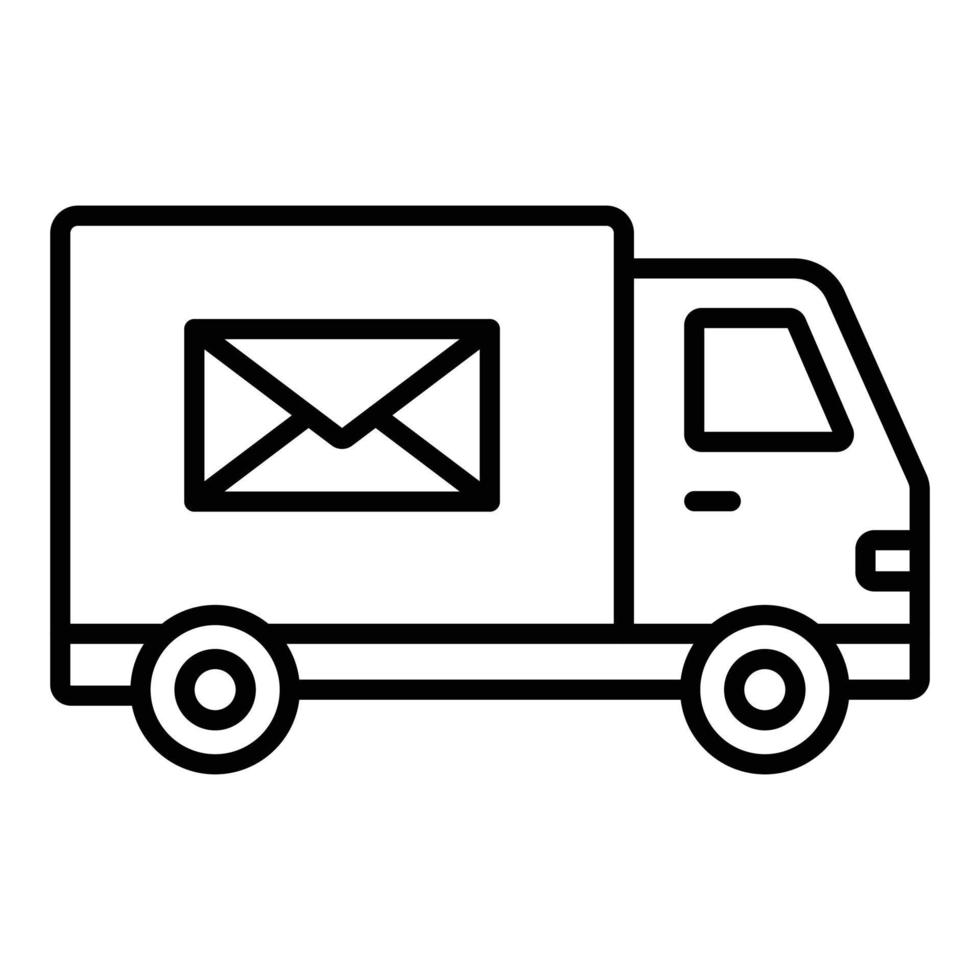 style d'icône de camion de courrier vecteur
