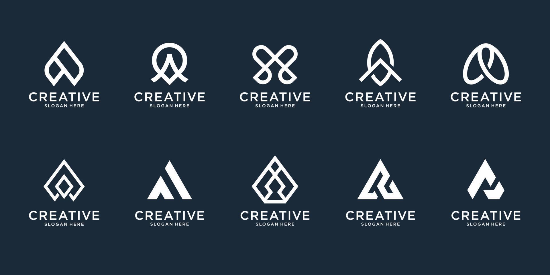 ensemble de lettre initiale abstraite un modèle de conception de logo. icônes pour les affaires de luxe, élégantes, simples. vecteur premium