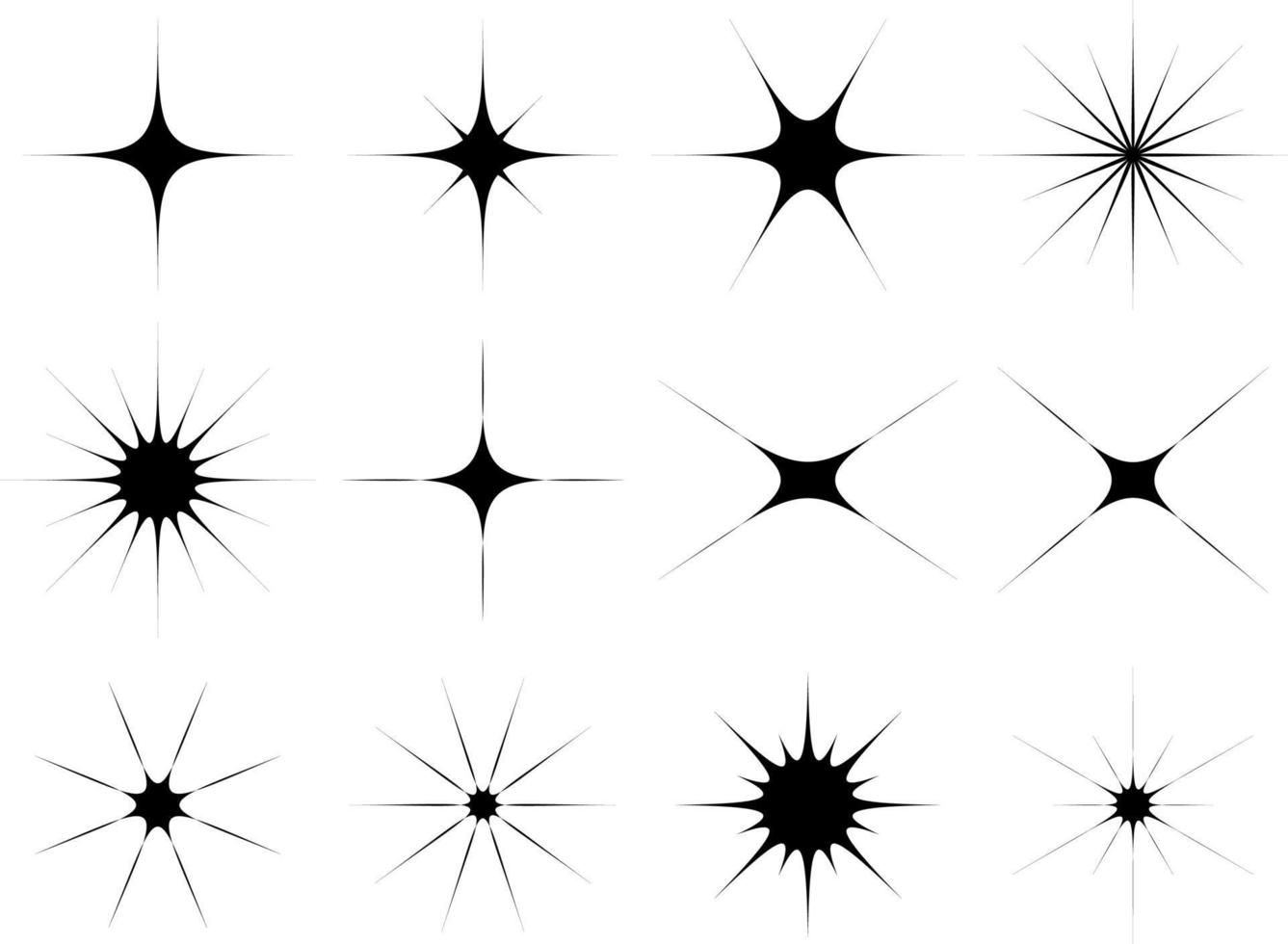 icône d'étoiles avec symbole d'étincelle scintillante vecteur