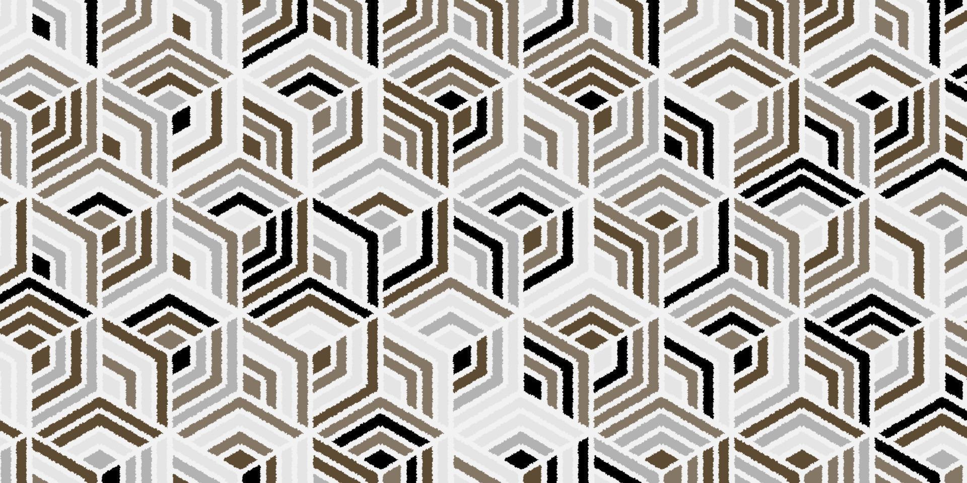 motif géométrique avec des lignes de rayures ondulées forme polygonale vecteur